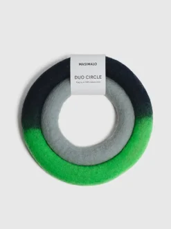 Masimalo Duo Circle dog toy, neon green - blue