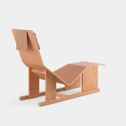 Massproductions 4 PM chaise longue, American cherry