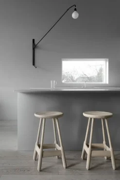 Massproductions Albert bar stool, white oiled oak