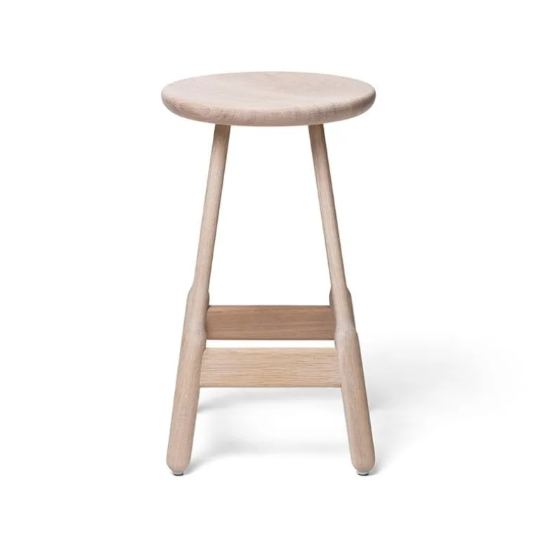 Massproductions Albert bar stool, white oiled oak