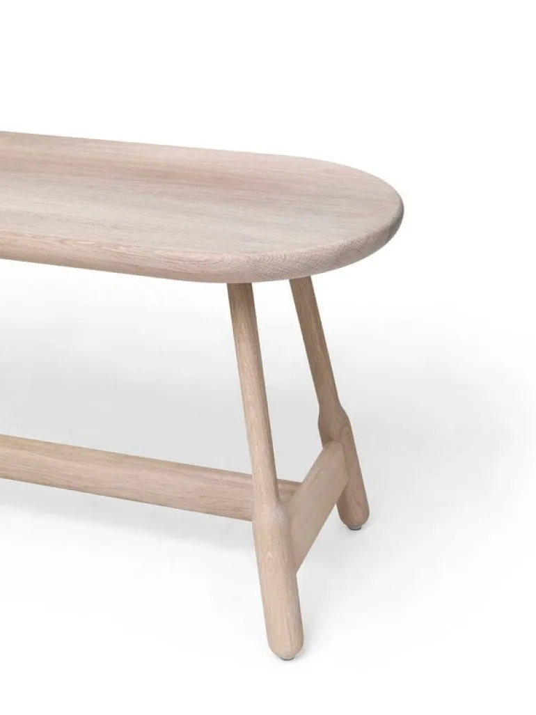 Massproductions Albert bench, white oiled oak
