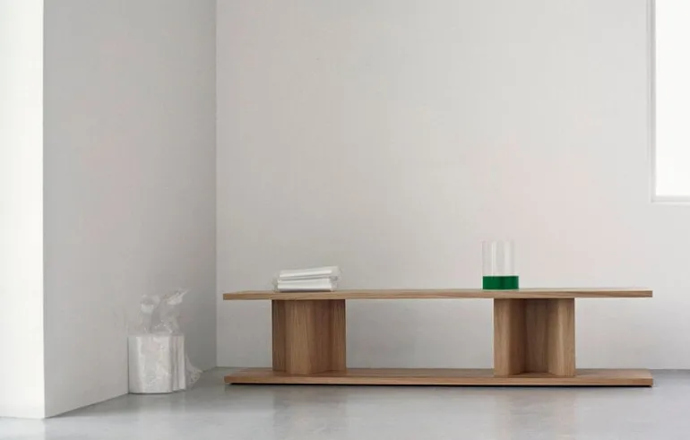 Massproductions Bit side table, natural oak