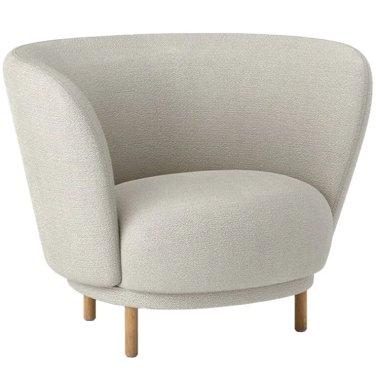 Massproductions Dandy armchair, natural oak - Sahco Safire 007