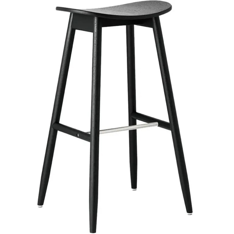 Massproductions Icha bar stool, 75 cm, black stained oak