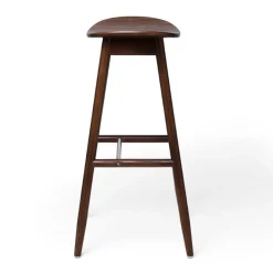 Massproductions Icha bar stool, 65 cm, walnut stained beech