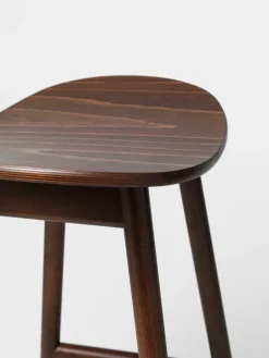 Massproductions Icha bar stool, 65 cm, walnut stained beech