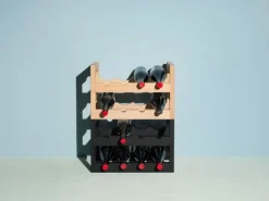 Massproductions Silo stackable wine rack, oiled ash