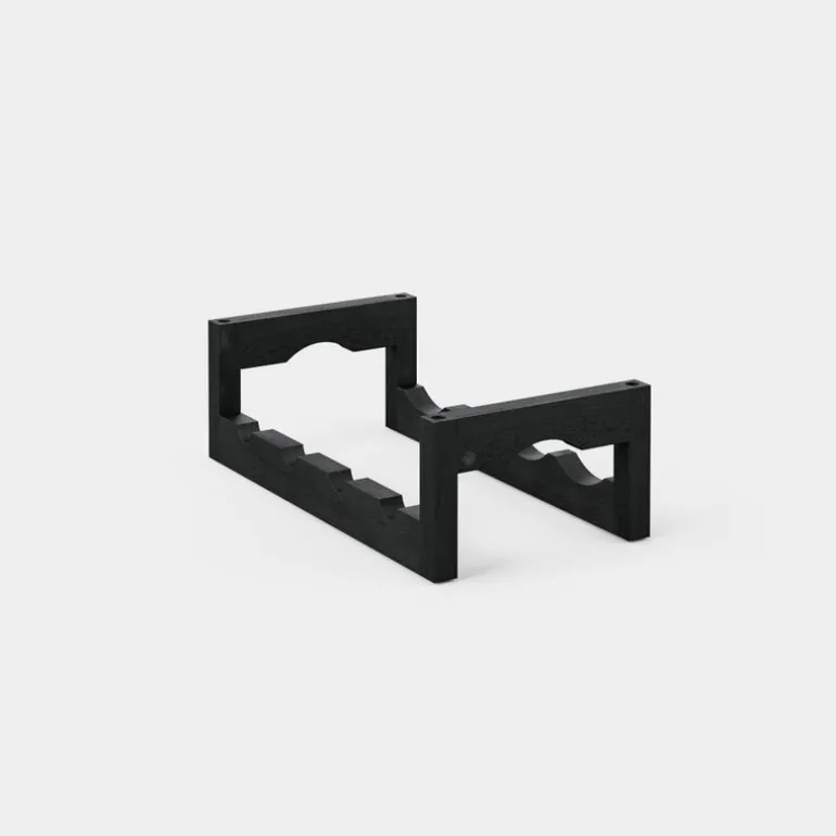 Massproductions Silo stackable wine rack, black stained ash