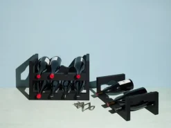 Massproductions Silo stackable wine rack, black stained ash