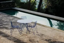 Massproductions Tio dining table, 100 cm, overseas blue