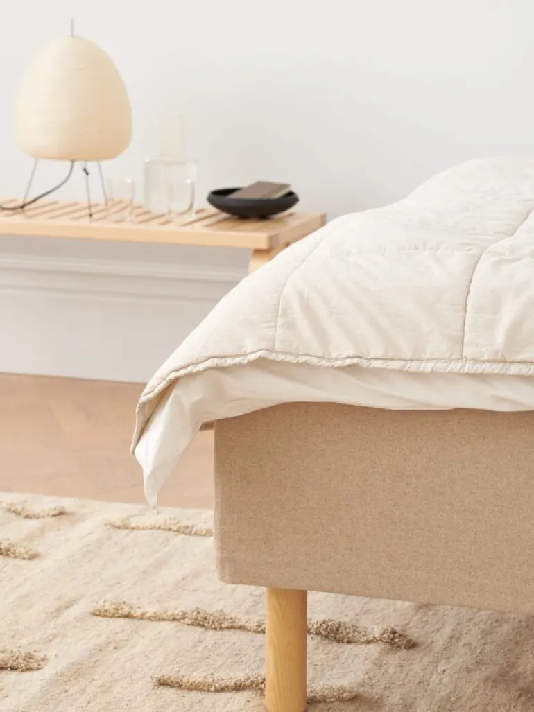 Matri Tuuli double bed cover, 260 x 260 cm, nougat