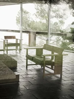 Mattiazzi MC10 Clerici 2-seater bench, oak - light brown leather