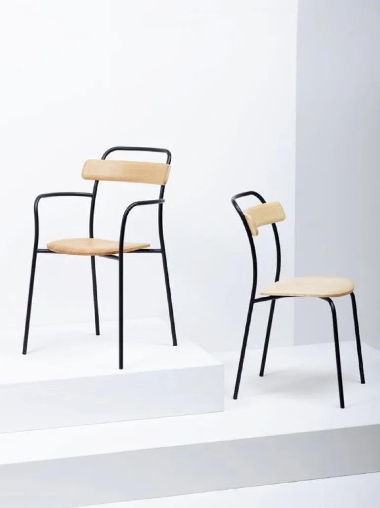 Mattiazzi MC16 Forcina chair, black steel - ash