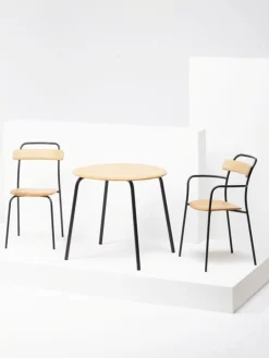 Mattiazzi MC16 Forcina table 80 cm, black steel - ash