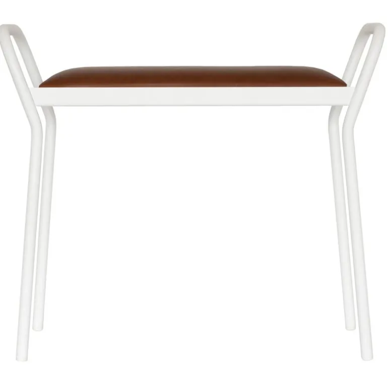 Maze Anyone stool, white - vintage cognac