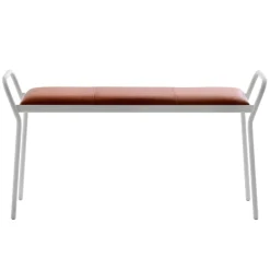 Maze Anytwo bench, white - vintage cognac