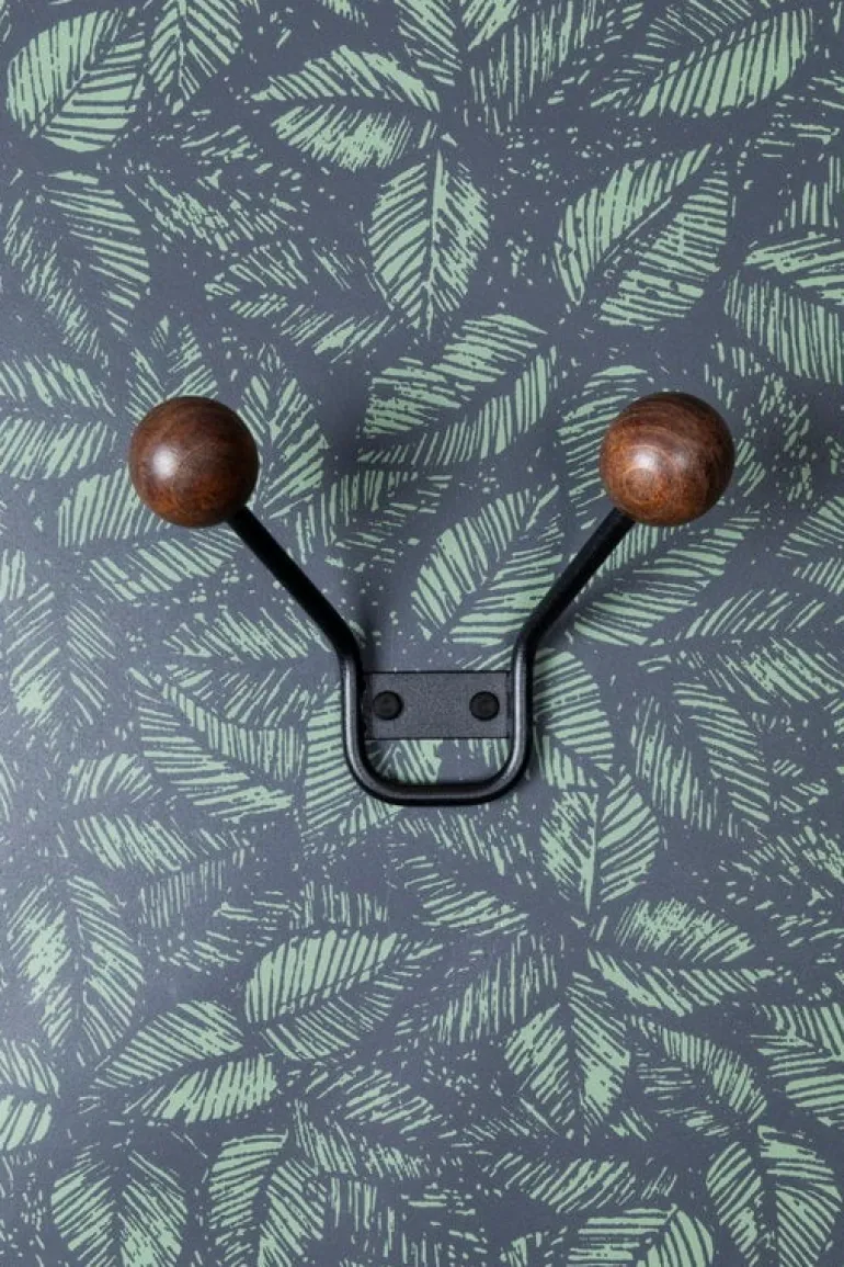 Maze Bill coat rack, XXS, black - walnut stained ash