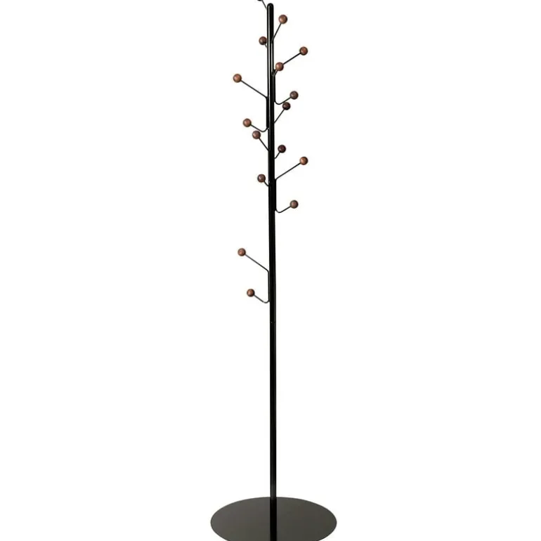 Maze Bill coat stand, black - walnut stained ash
