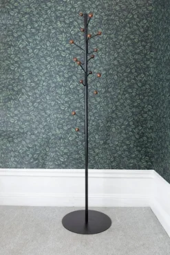 Maze Bill coat stand, black - walnut stained ash