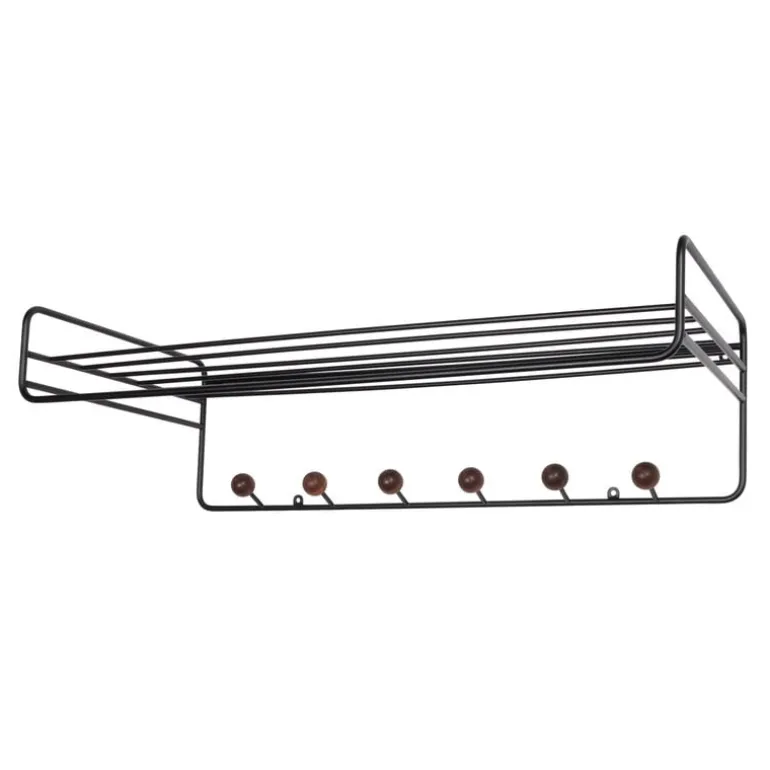 Maze Bill hat rack, black - walnut stained ash