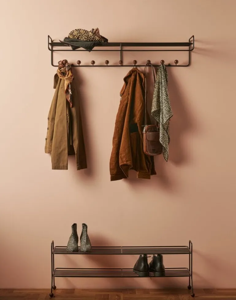 Maze Bill hat rack, L, black - walnut stained ash