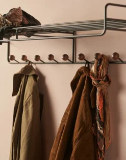 Maze Bill hat rack, L, black - walnut stained ash