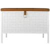 Maze Frank storage bench, white - cognac