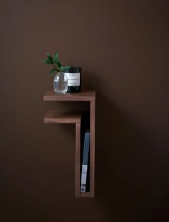 Maze F-shelf, left, walnut