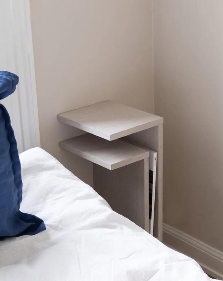 Maze F-shelf, left, white oak