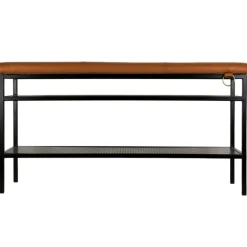 Maze Nancy bench, black - cognac