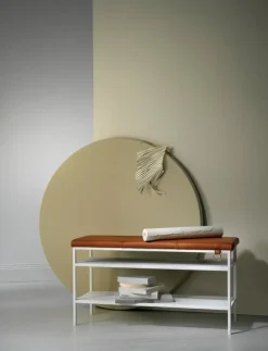 Maze Nancy bench, white - cognac