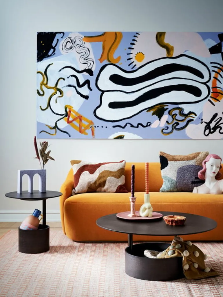 Maze Parasol coffee table, L, dark stained oak