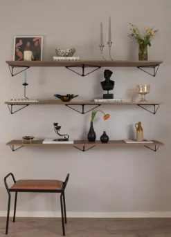 Maze Pythagoras L shelf, 80 x 27 cm, walnut