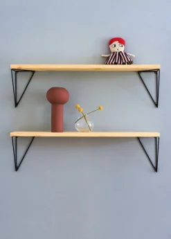 Maze Pythagoras Play shelf with brackets, 2 pcs, pine - black