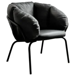 Maze Same Easy armchair, black - black leather