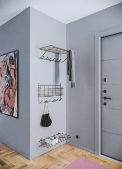 Maze Shoe Shelf, brass