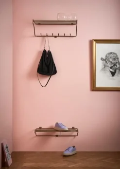 Maze Shoe Shelf, brass