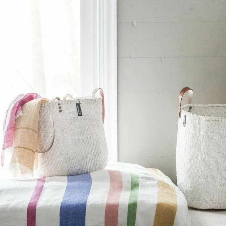 Mifuko Kiondo market basket, L, white