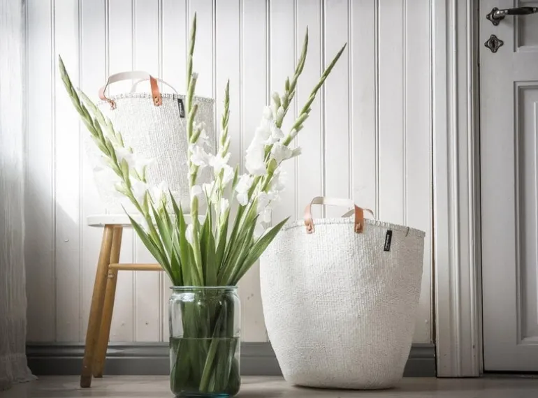 Mifuko Kiondo market basket, L, white