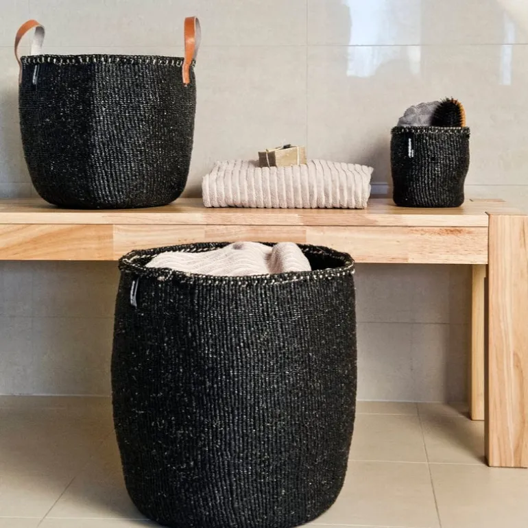 Mifuko Kiondo market basket, M, black