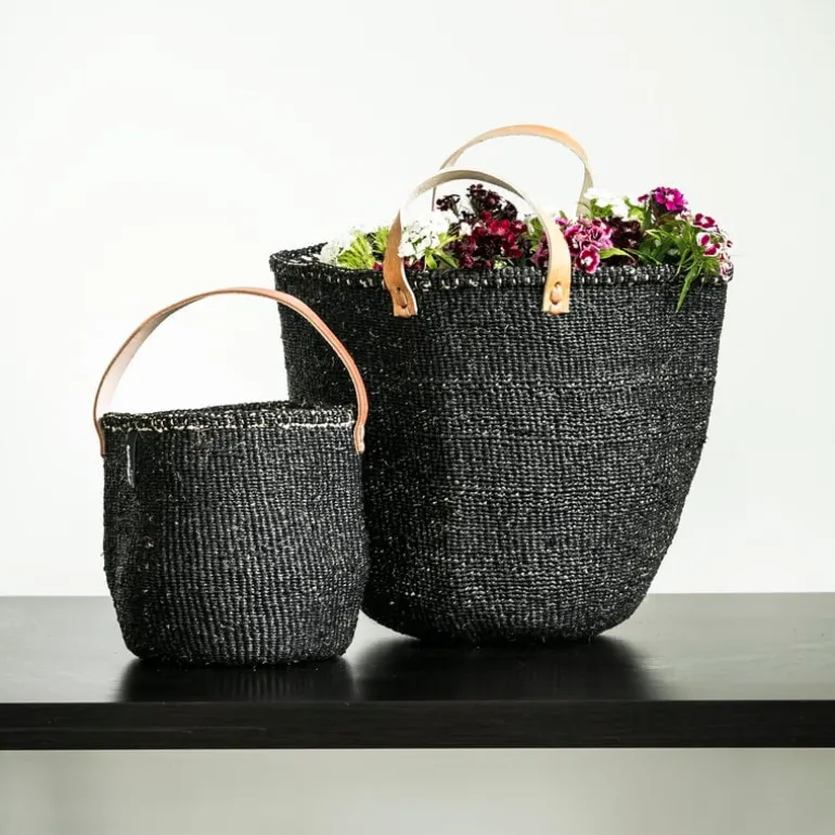 Mifuko Kiondo market basket, M, black