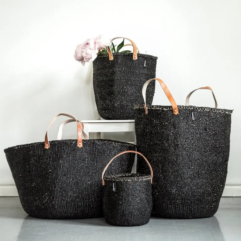 Mifuko Kiondo market basket, M, black