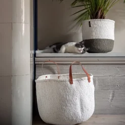 Mifuko Kiondo market basket, XXL, white