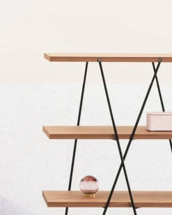 Miniforms Matassa bookcase, black - walnut