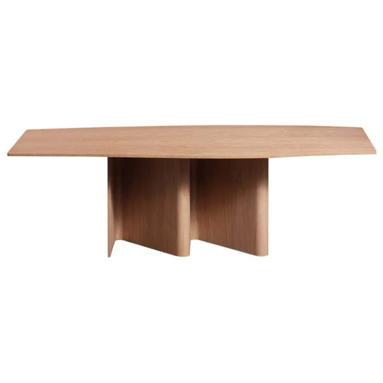 Miniforms Nami table, barrel shape, 260 x 130 cm, flamed oak
