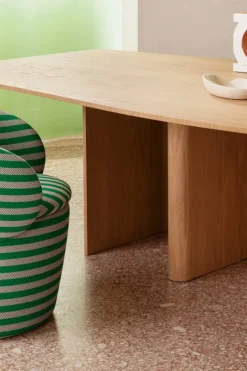 Miniforms Nami table, barrel shape, 260 x 130 cm, flamed oak