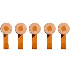 Mizetto Bloom Wall single hook, 5 pcs, deep brown