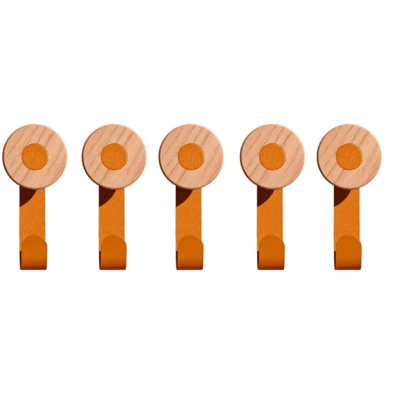 Mizetto Bloom Wall single hook, 5 pcs, deep brown