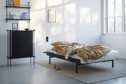 Moebe Bed, high, 90-180 cm, black