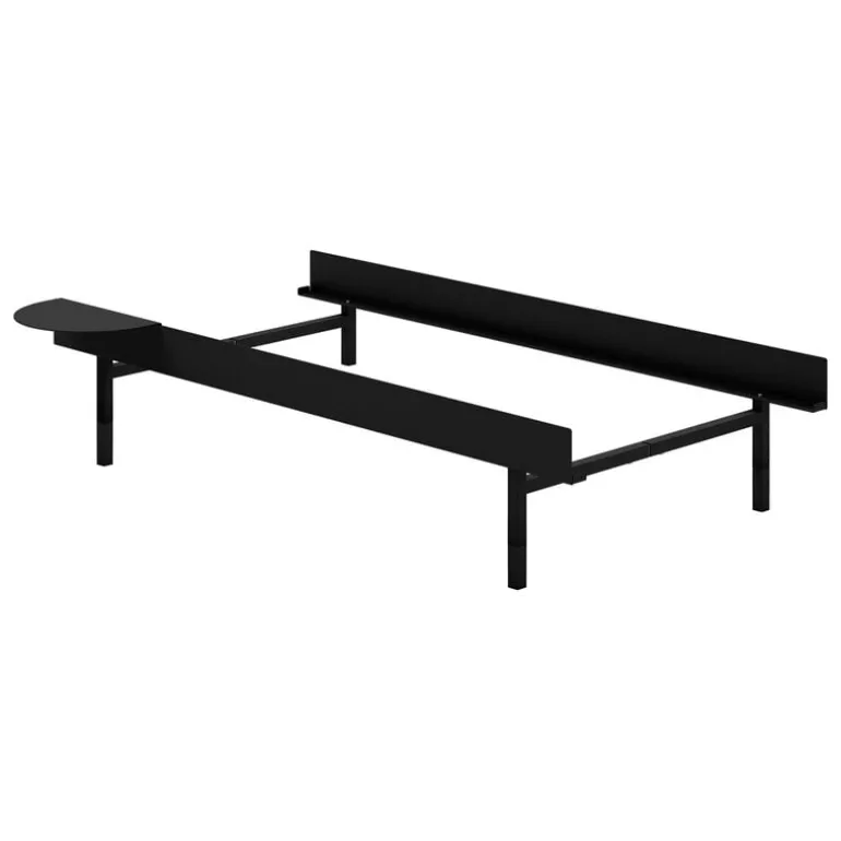 Moebe Bed, high, 90-180 cm, black
